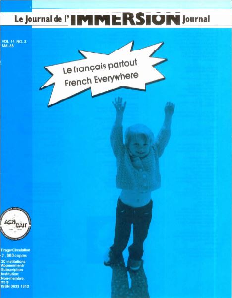 Journal de l&rsquo;immersion – Volume 11 – 1988