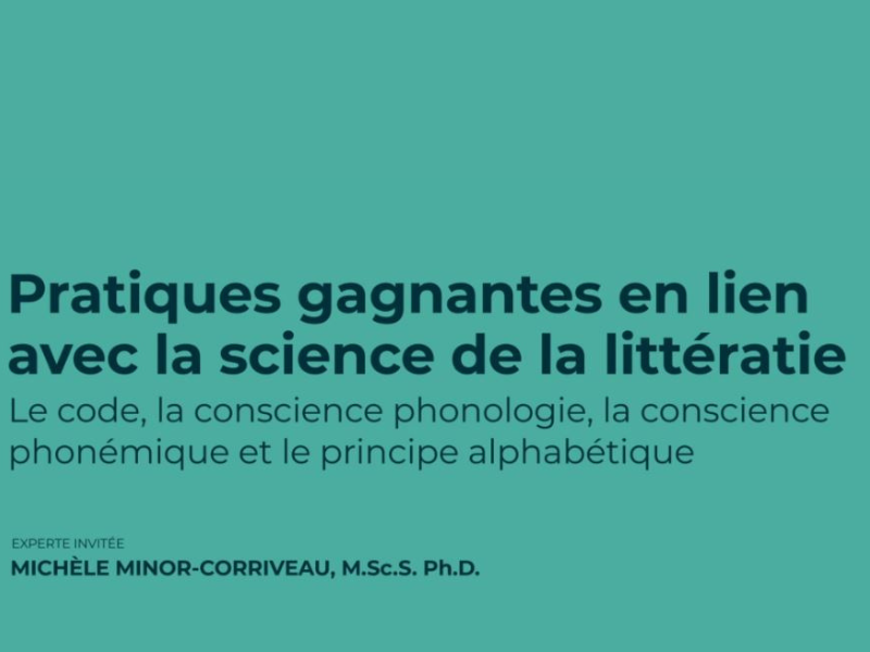 Le code, la conscience phonologique, la conscience phonémique et le principe alphabétique