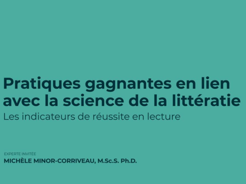Les indicateurs de réussite en lecture
