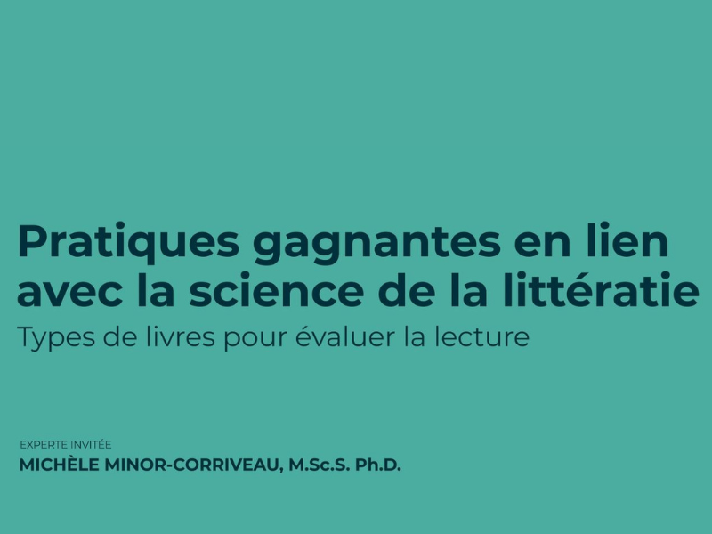 Types de livres pour évaluer la lecture