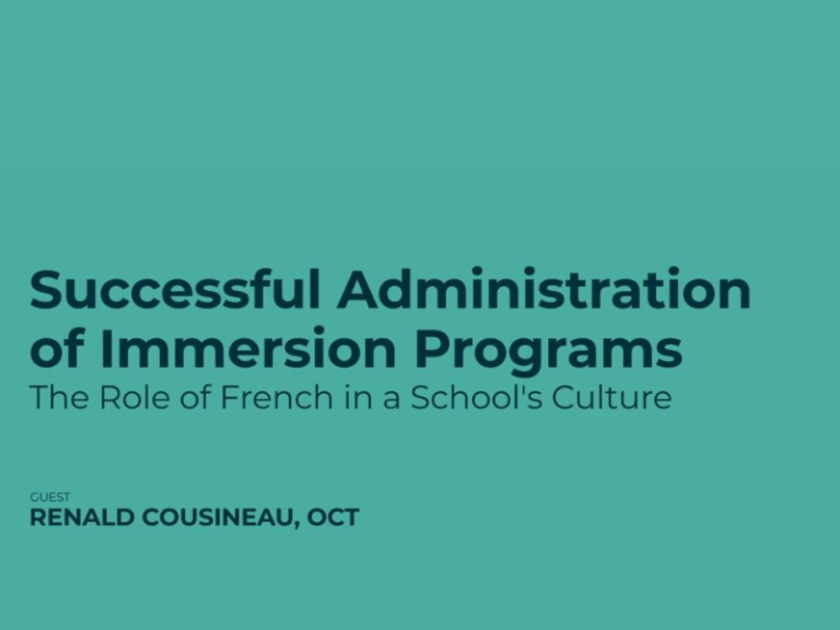 5- The Role of French in a School&rsquo;s Culture