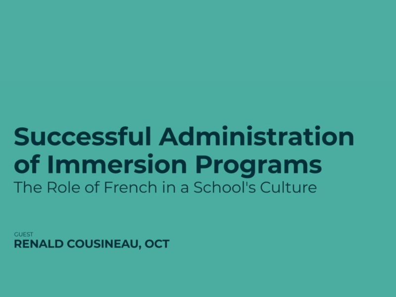 5- The Role of French in a School&rsquo;s Culture