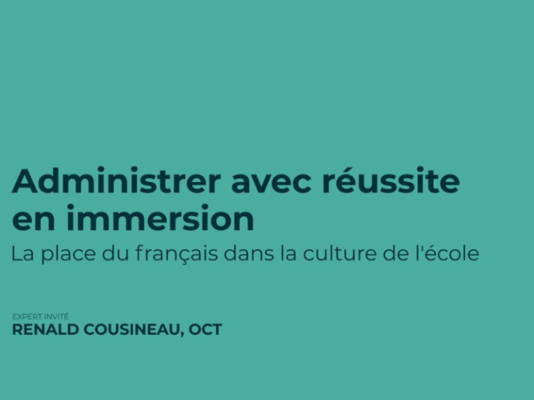 La place du français dans la culture de l&rsquo;école