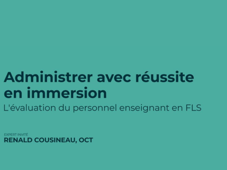 L&rsquo;évaluation du personnel enseignant en FLS