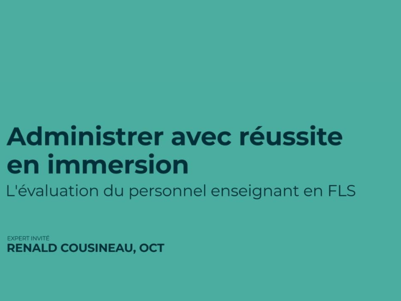 L&rsquo;évaluation du personnel enseignant en FLS