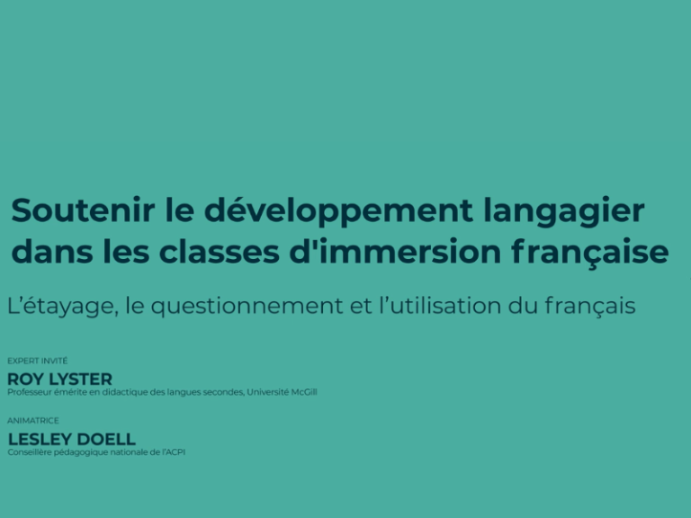 L&rsquo;étayage, le questionnement et l&rsquo;utilisation du français