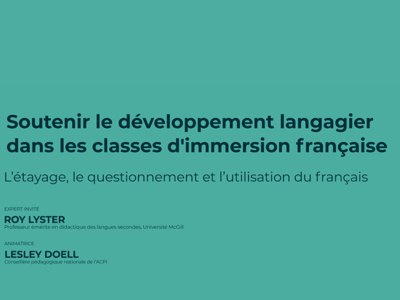 L&rsquo;étayage, le questionnement et l&rsquo;utilisation du français
