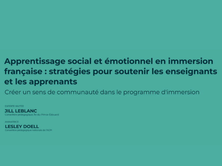 Créer un sens de communauté dans le programme d&rsquo;immersion